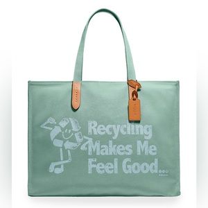 NWT Coach Tote 30 In 100 Percent Recycled Canvas
